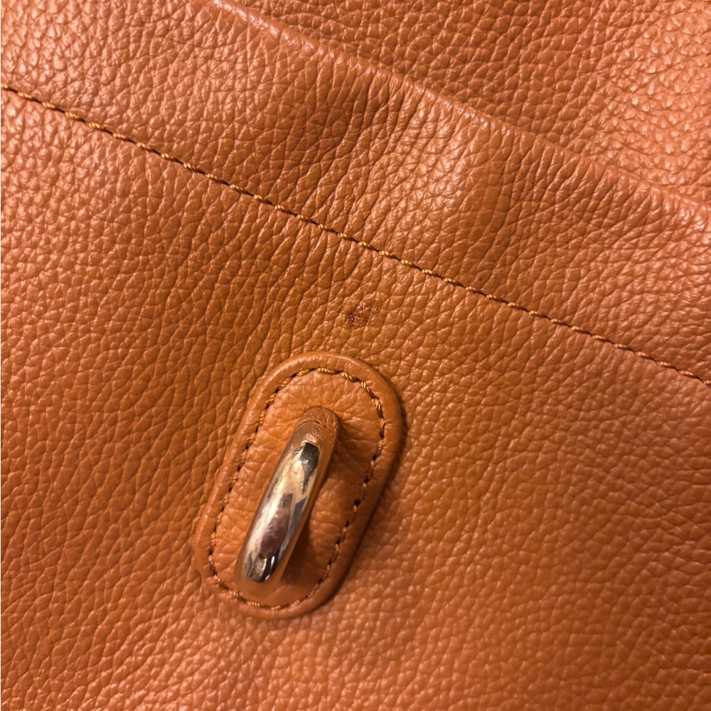 Dooney and Bourke Brown Leather Tote with Red Interior - Picture 7 of 7